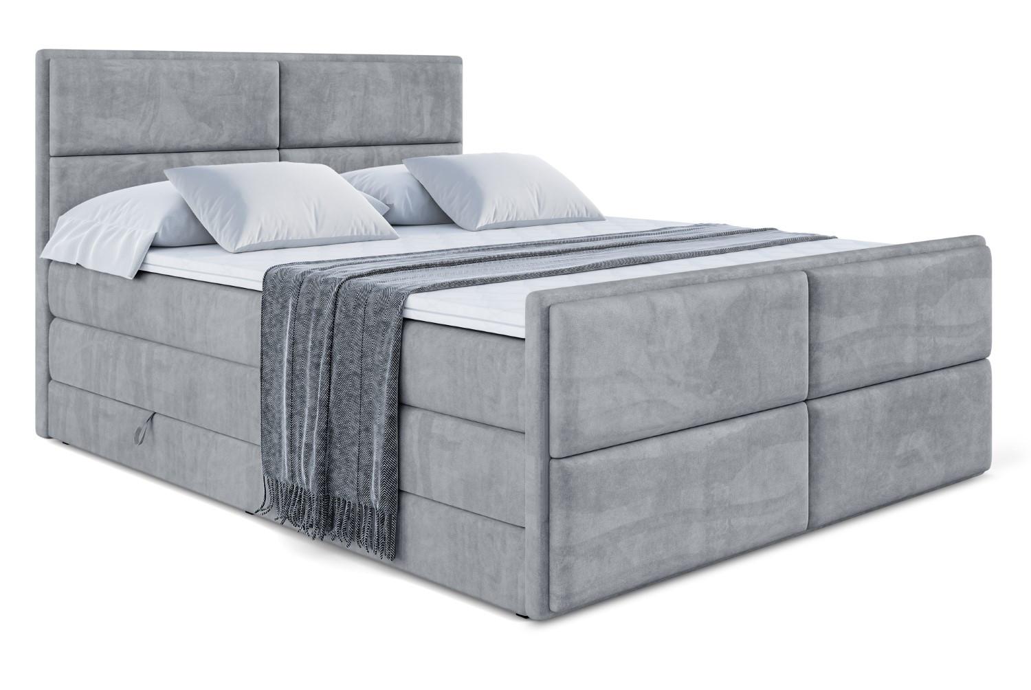 BOXSPRINGBETT AURA-Z KING - 180 x 200 - H3/H4 - Grau - Grau, Holzwerkstoff (180/200cm) - ALTDECOR