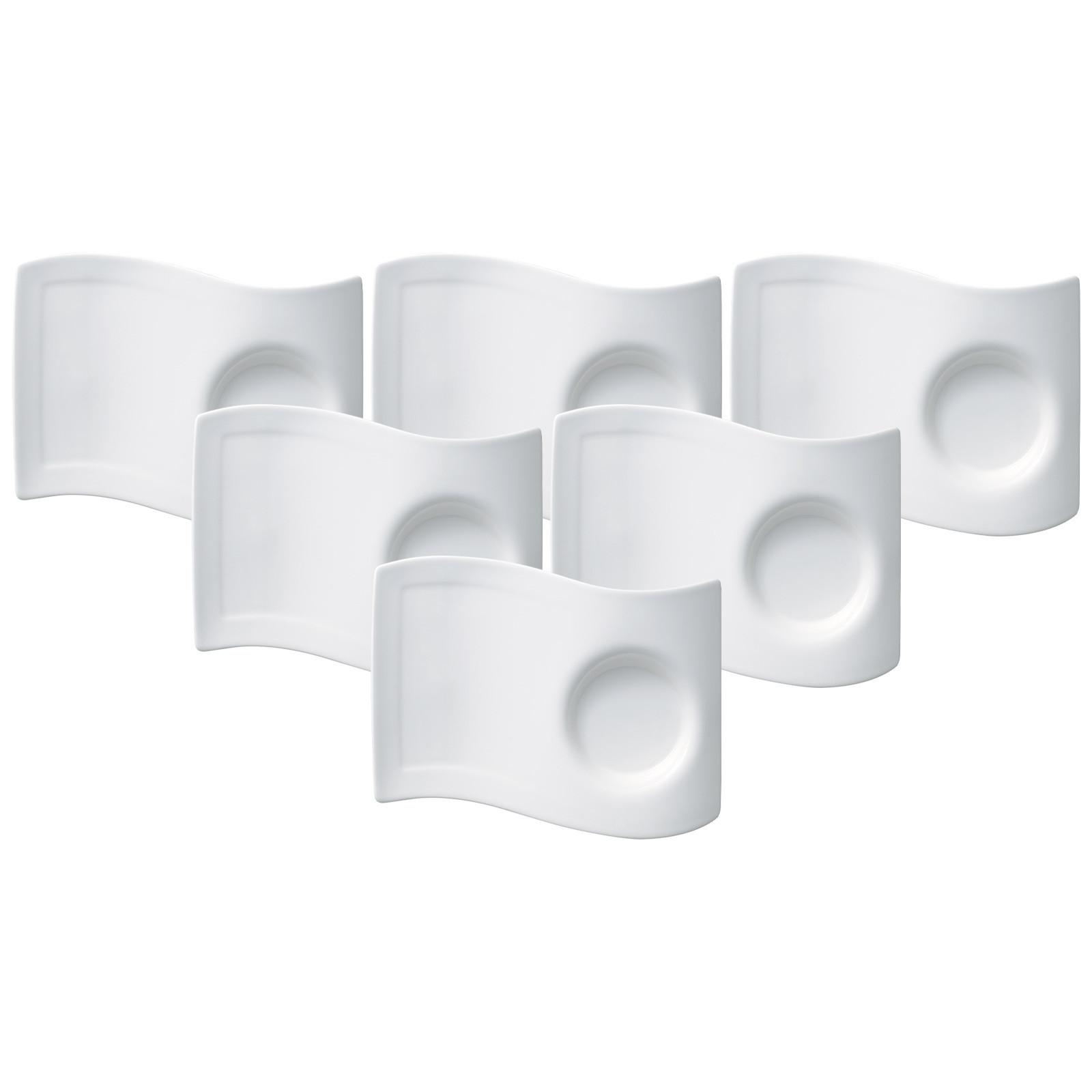 KAFFEE UNTERTELLER NewWave weiß 20 x 14 cm 6er Set - Weiß, Keramik (1cm) - Villeroy & Boch