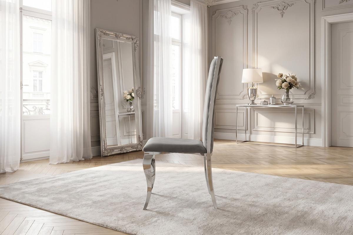 ESSZIMMERSTUHL MORA Grau Velvet (1er-Set) - Grau, Textil (48/109/57cm) - KAWOLA