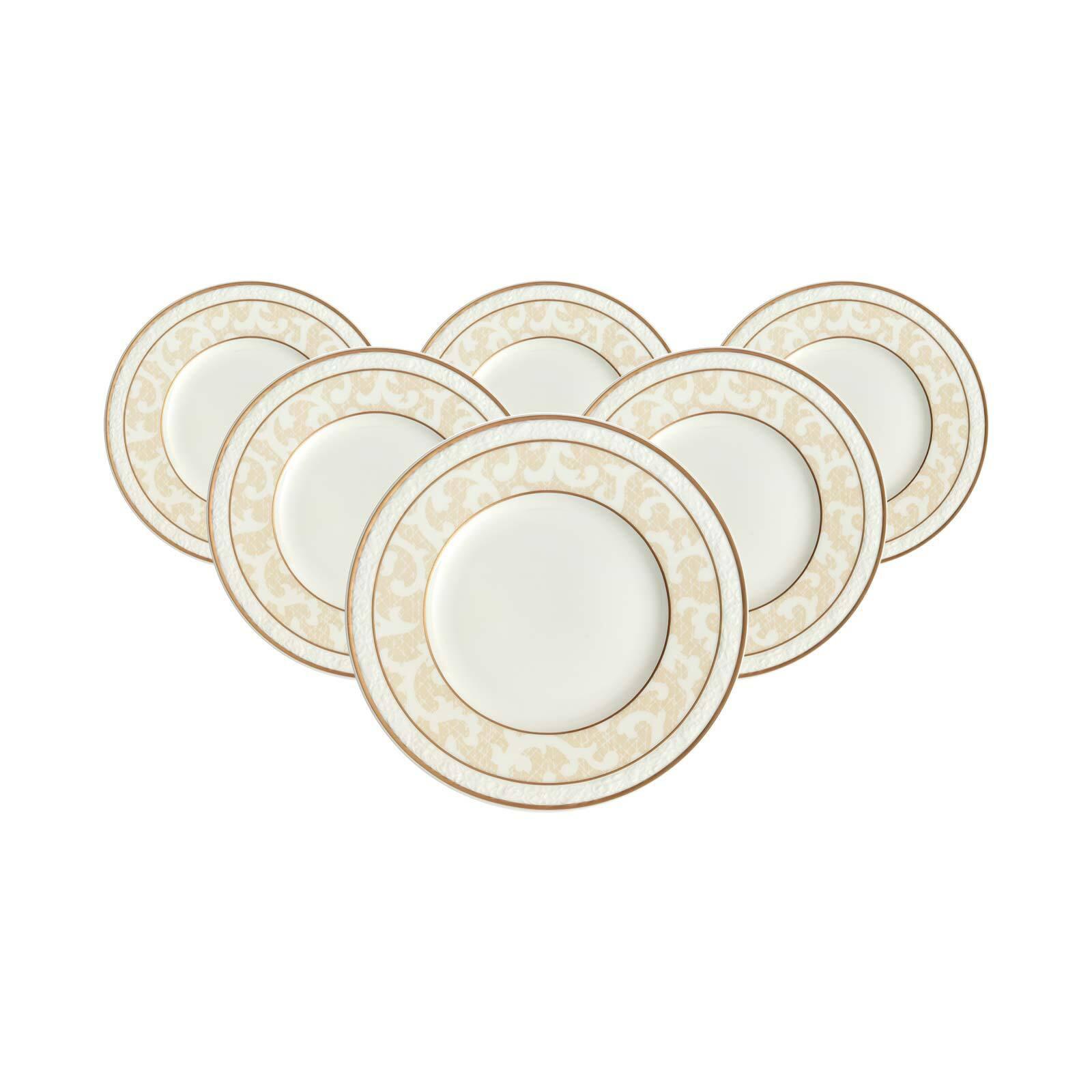 BROTTELLER Ivoire weiß-gold ø 18 cm 6er Set - Goldfarben/Weiß, Keramik (18cm) - Villeroy & Boch