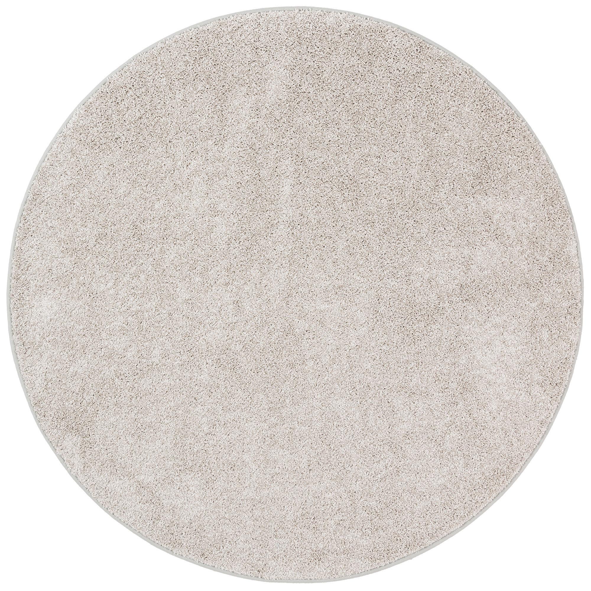 HOCHFLOR VELOURS TEPPICH MONA RUND - Silberfarben, Textil (100/100cm) - Snapstyle