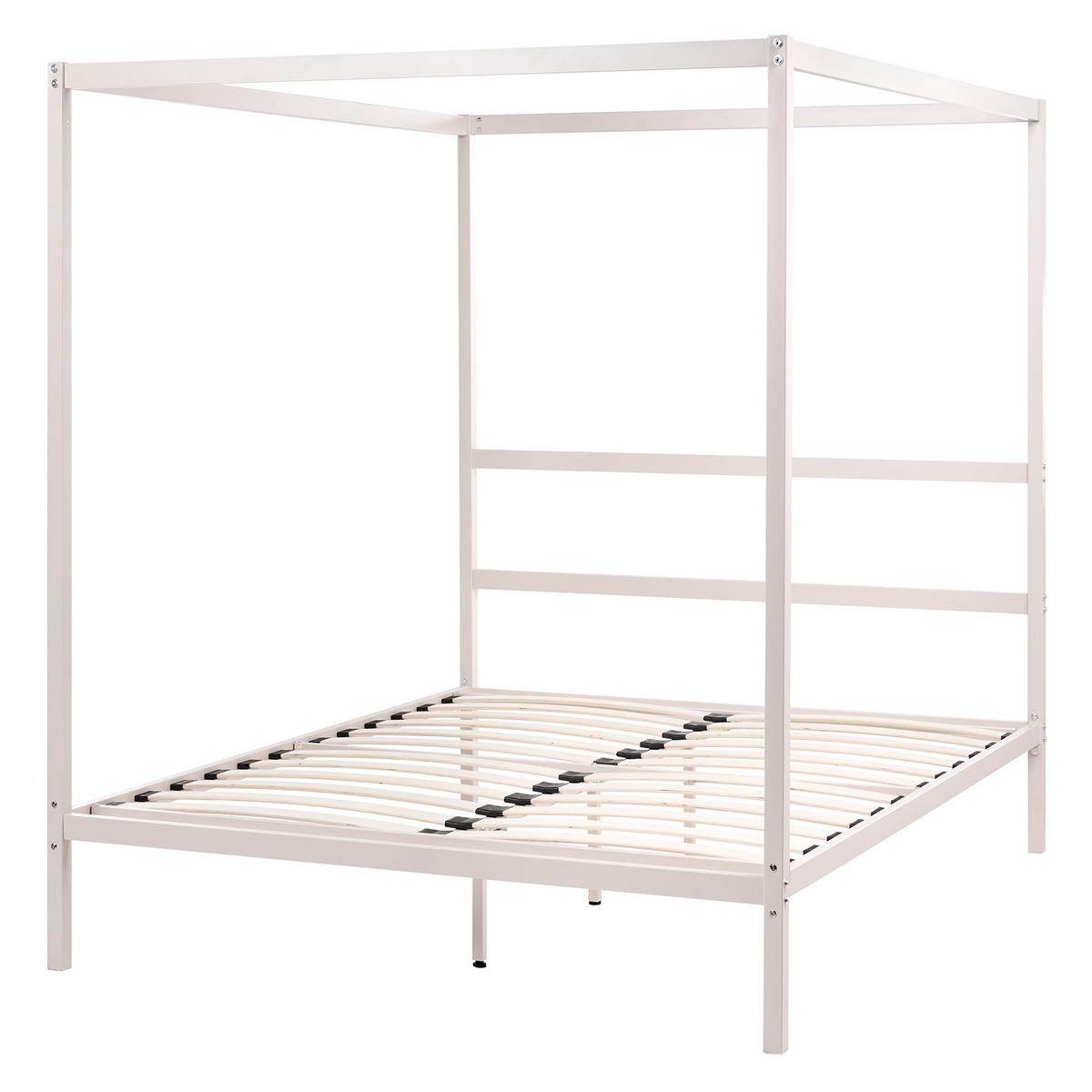 HIMMELBETT Metall 140/200 cm Hellbeige Lestards - Beige, Metall (140/200cm) - Beliani