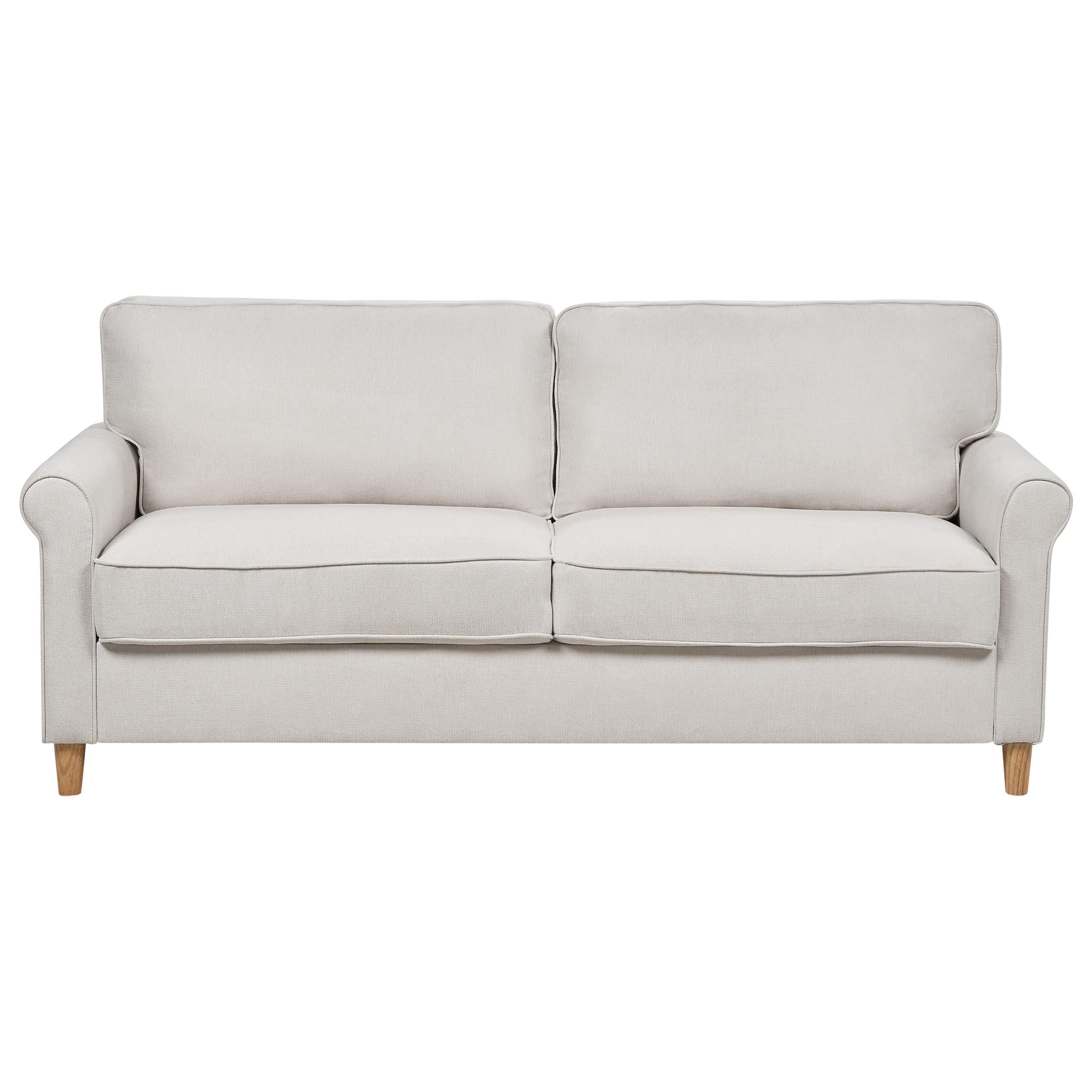 3-SITZER-SOFA Stoff helles Beige Ronneby - Hellbraun/Beige, Textil (190/88/78cm) - Beliani