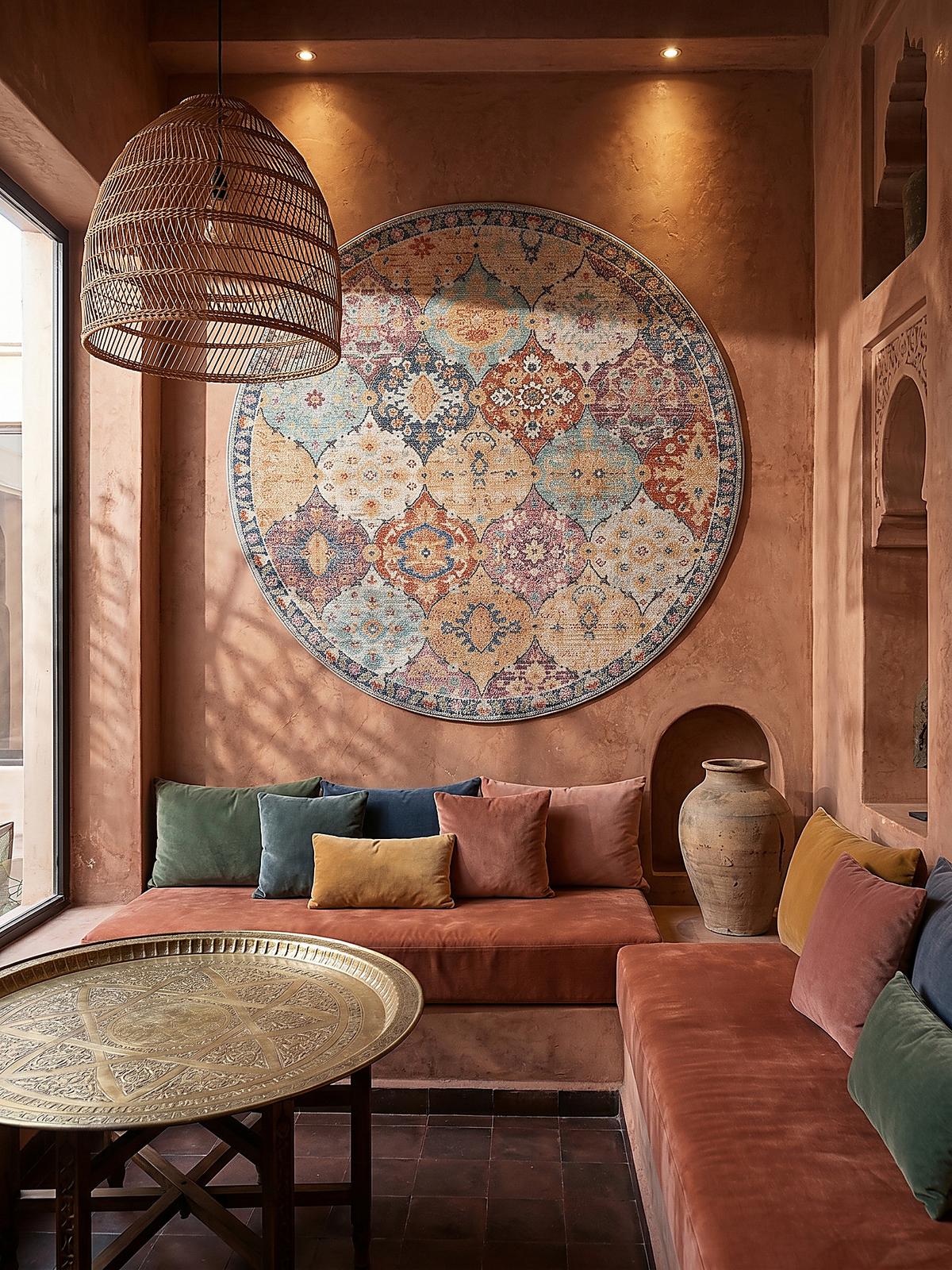TEPPICH Outdoor Orientalisch LIMMAT Polypropylen Mehrfarbig 120 x 120 cm - Multicolor, Textil (120/120cm) - KADIMA DESIGN