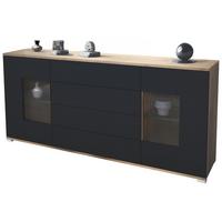 SIDEBOARD Grömitz Schwarz matt - Schwarz, Holzwerkstoff (166.5/75.5/35cm) - Vladon