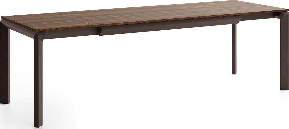 ESSTISCH Elan rechteckig ausziehbar verlängerbar mit Braunen Metallbeinen, Walnuss Braun 160-250/90/76 cm - Walnussfarben/Braun, Holzwerkstoff/Metall (90/250/76cm) - WFL GROUP