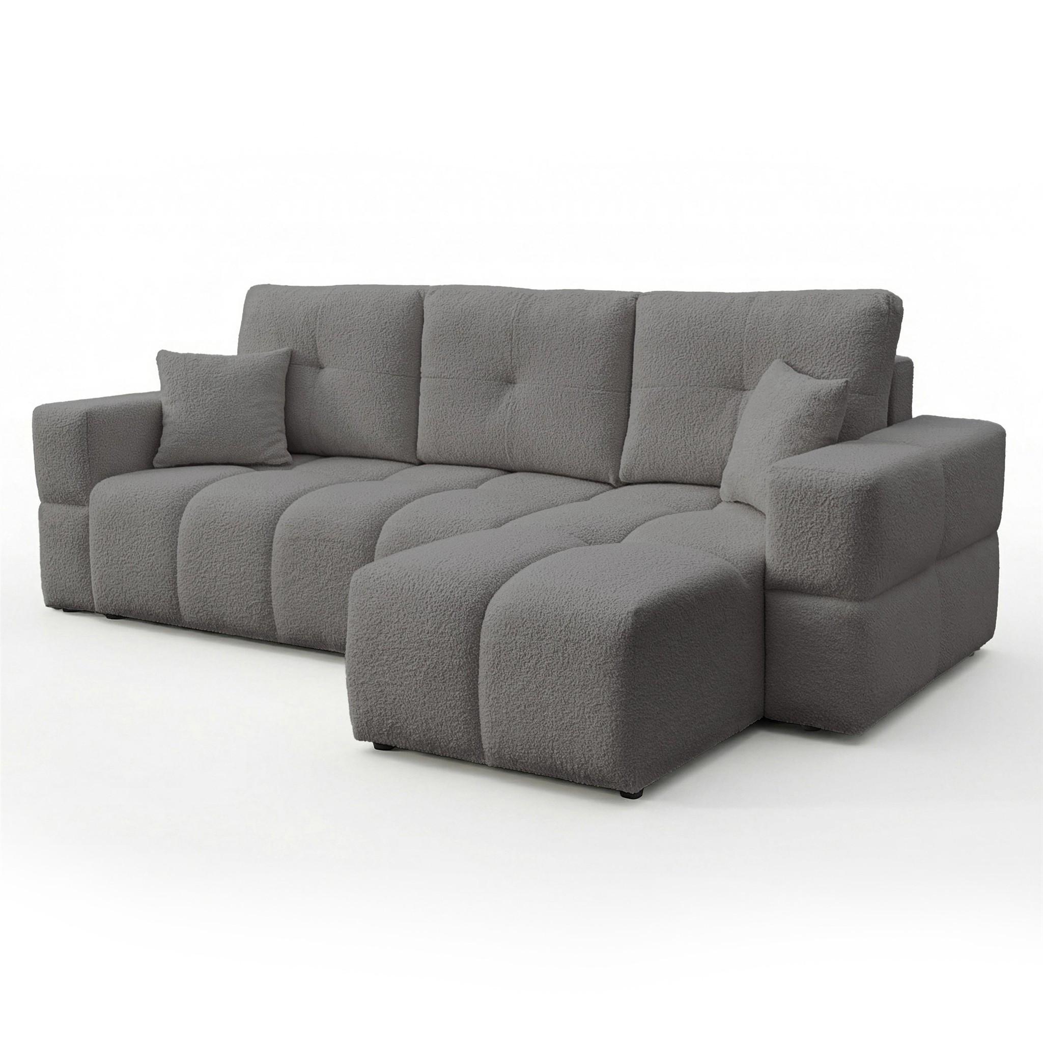 ECKSOFA Denise Mit Schlaffunktion - Dunkelgrau, Holzwerkstoff/Textil (148/250cm) - Fun Möbel