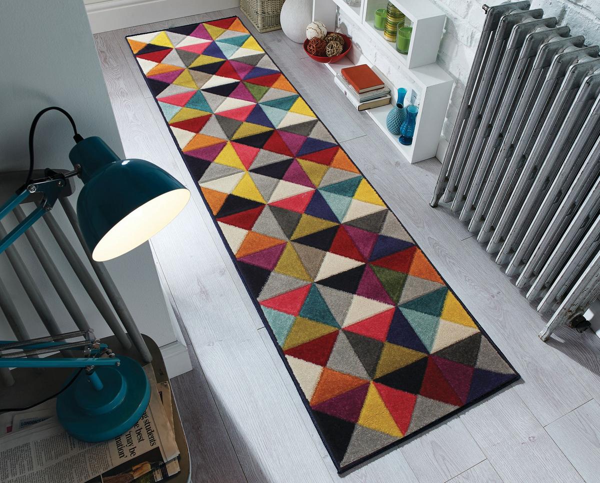 TEPPICH MEON, geometrisch, aus Polypropylen, Florhöhe 11 mm, Bunt, 66 x 230 cm - Multicolor, Textil (66/230cm) - KADIMA DESIGN