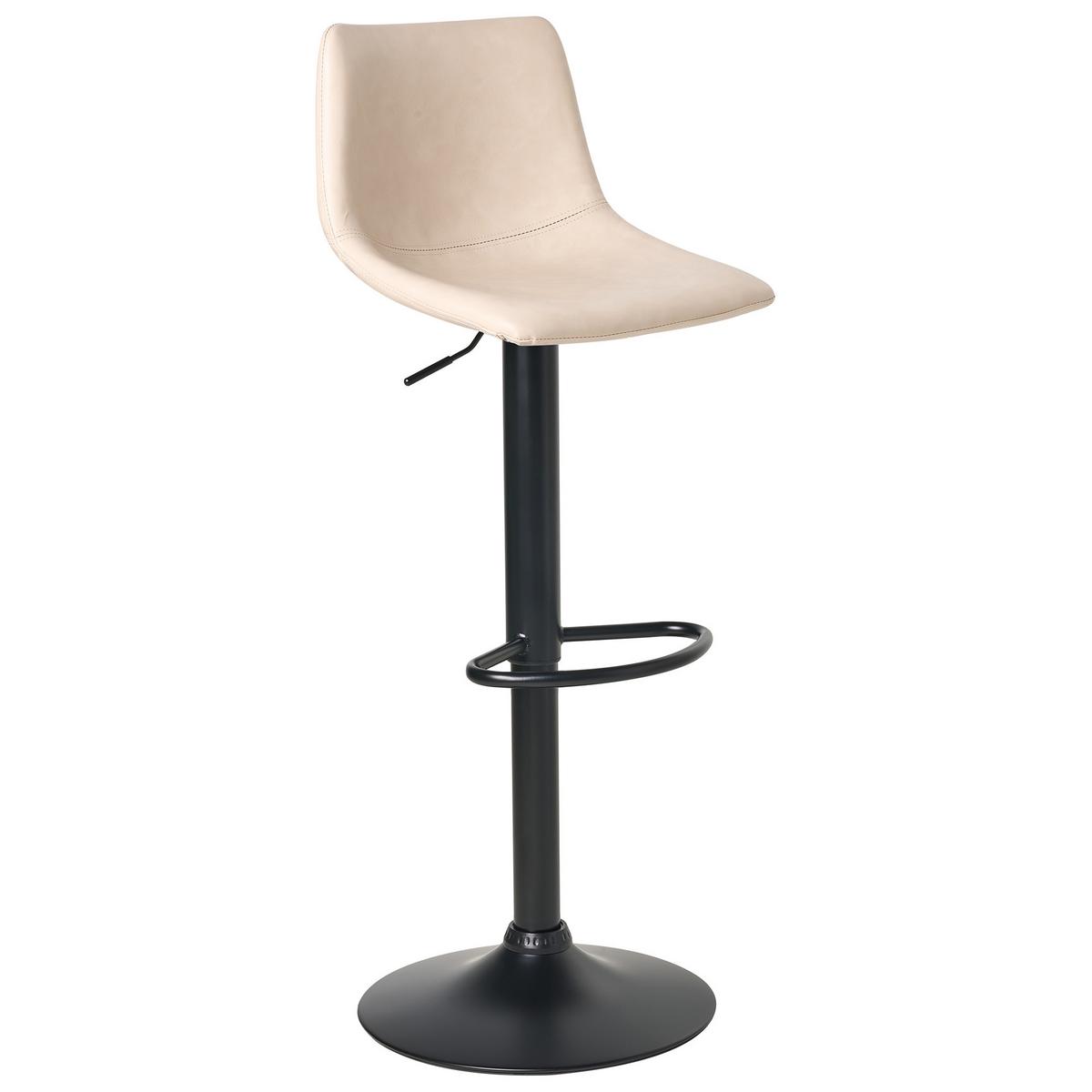BARHOCKER 2er-Set Hellbeige Lebrija - Beige/Schwarz, Kunststoff (39/98/44cm) - Beliani