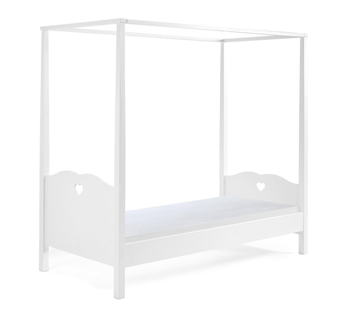 HIMMELBETT mit Nachtkommode Kamila 211x187x96 aus MDF in Weiß - Weiß, Holzwerkstoff (90/200cm) - 58aufmkessel