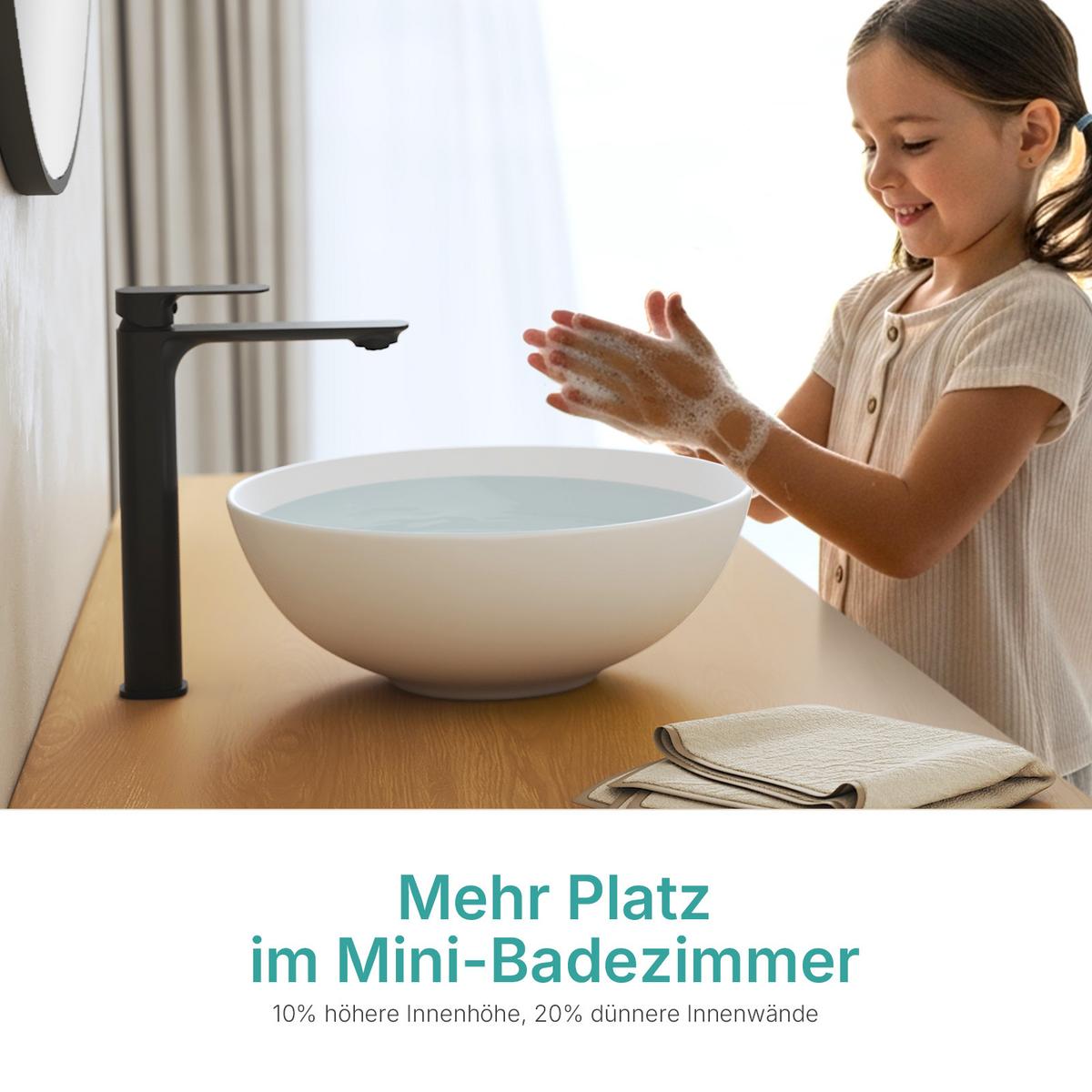 WASCHBECKEN Aufsatz Keramik Weiß Matt Ø41,5 / 15,5 cm - Weiß, Keramik (41/15/41cm) - EMKE