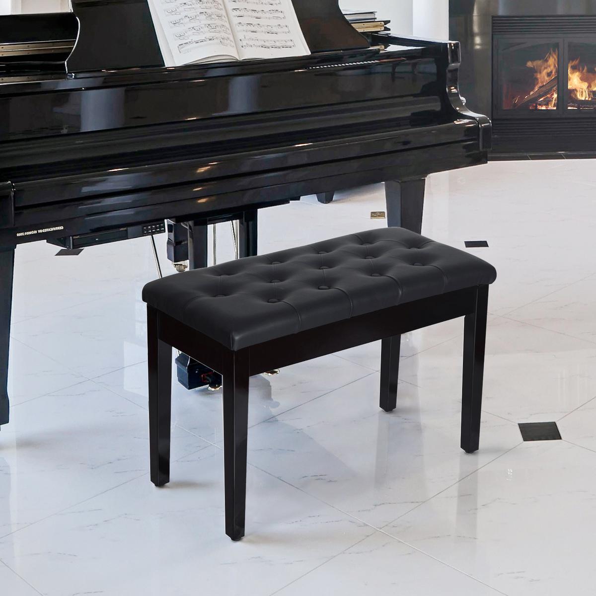 KLAVIERHOCKER, Klavierbank, Schwarz - Schwarz, Holz (36/50/76cm) - HOMCOM