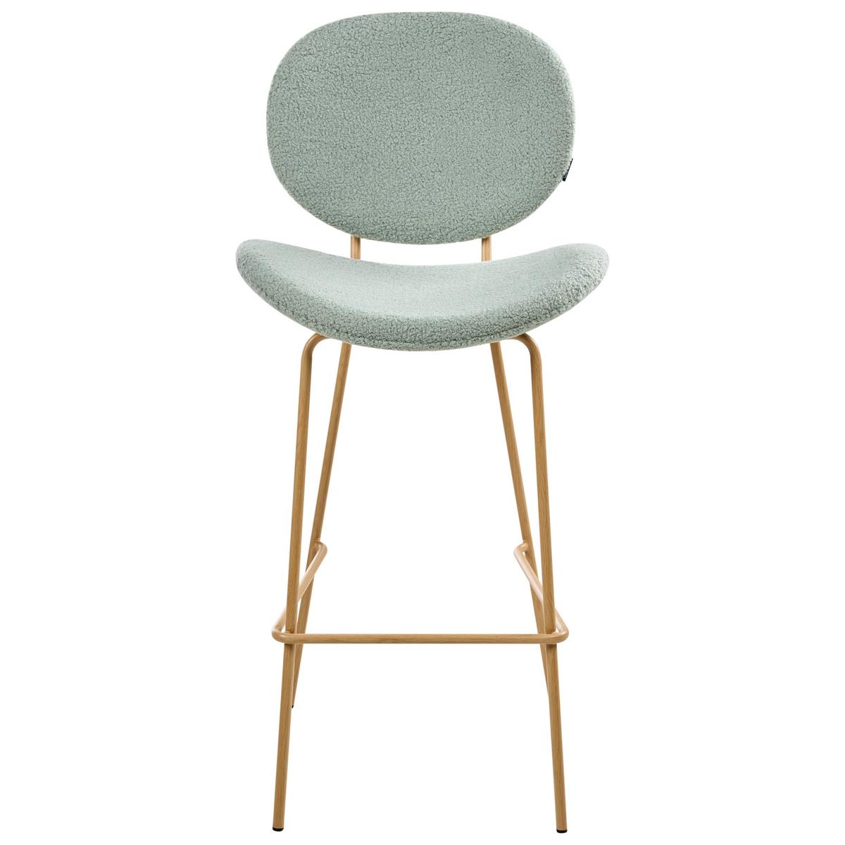 BARHOCKER 2er-Set Hellbraun/Hellgrün Luana - Hellbraun/Hellgrün, Textil (52/116/48cm) - Beliani