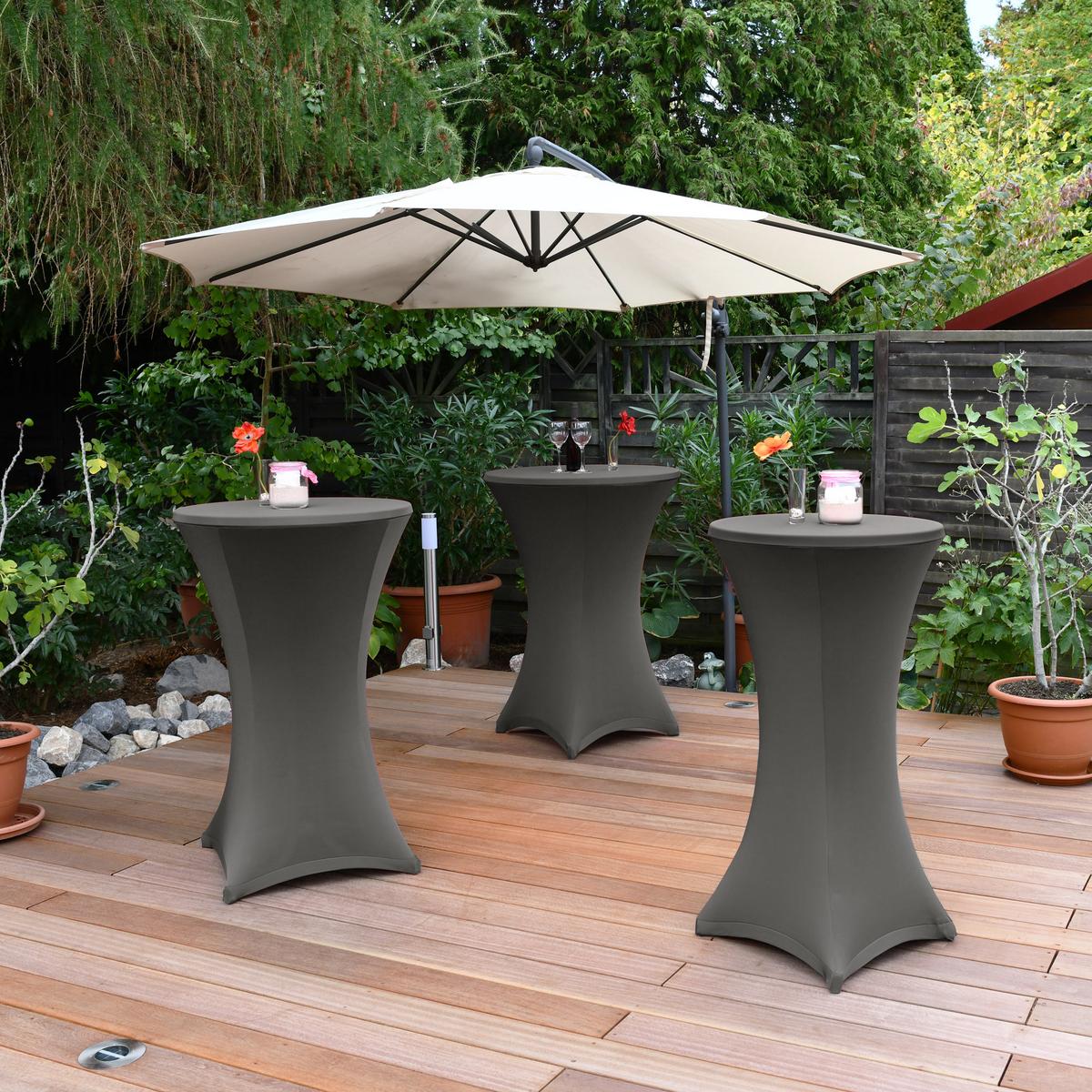 STEHTISCHHUSSE Stella Ø 70 cm Anthrazit - Anthrazit, Textil (70/120cm)