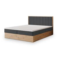 BOXBETT VARELI 140x200 cm mit Matratze und Topper - Graphitfarben - Graphitfarben, Holz (140/200cm) - MASSENO