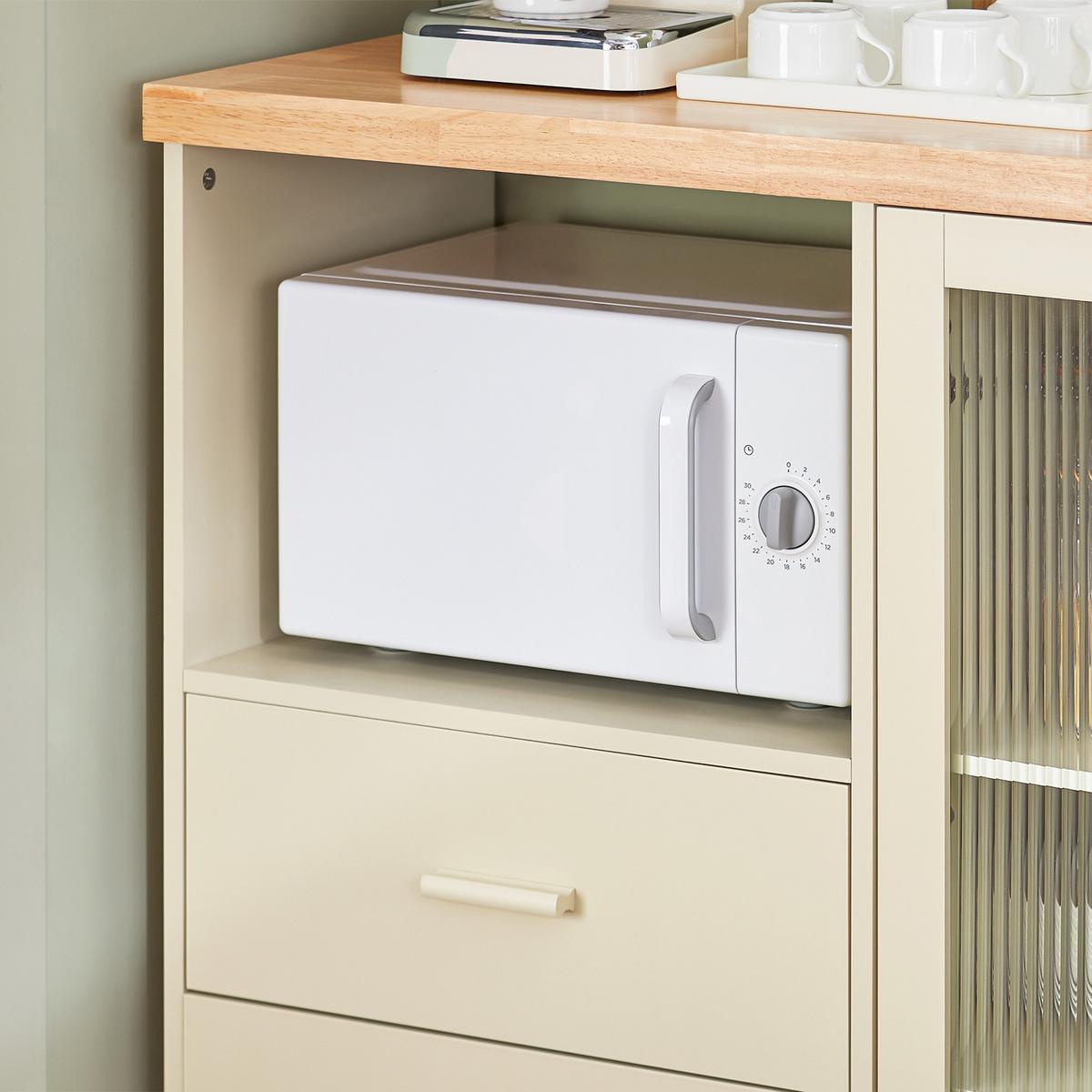 KÜCHENSCHRANK Beige - Beige, Glas/Holz (120/90/40cm) - SoBuy