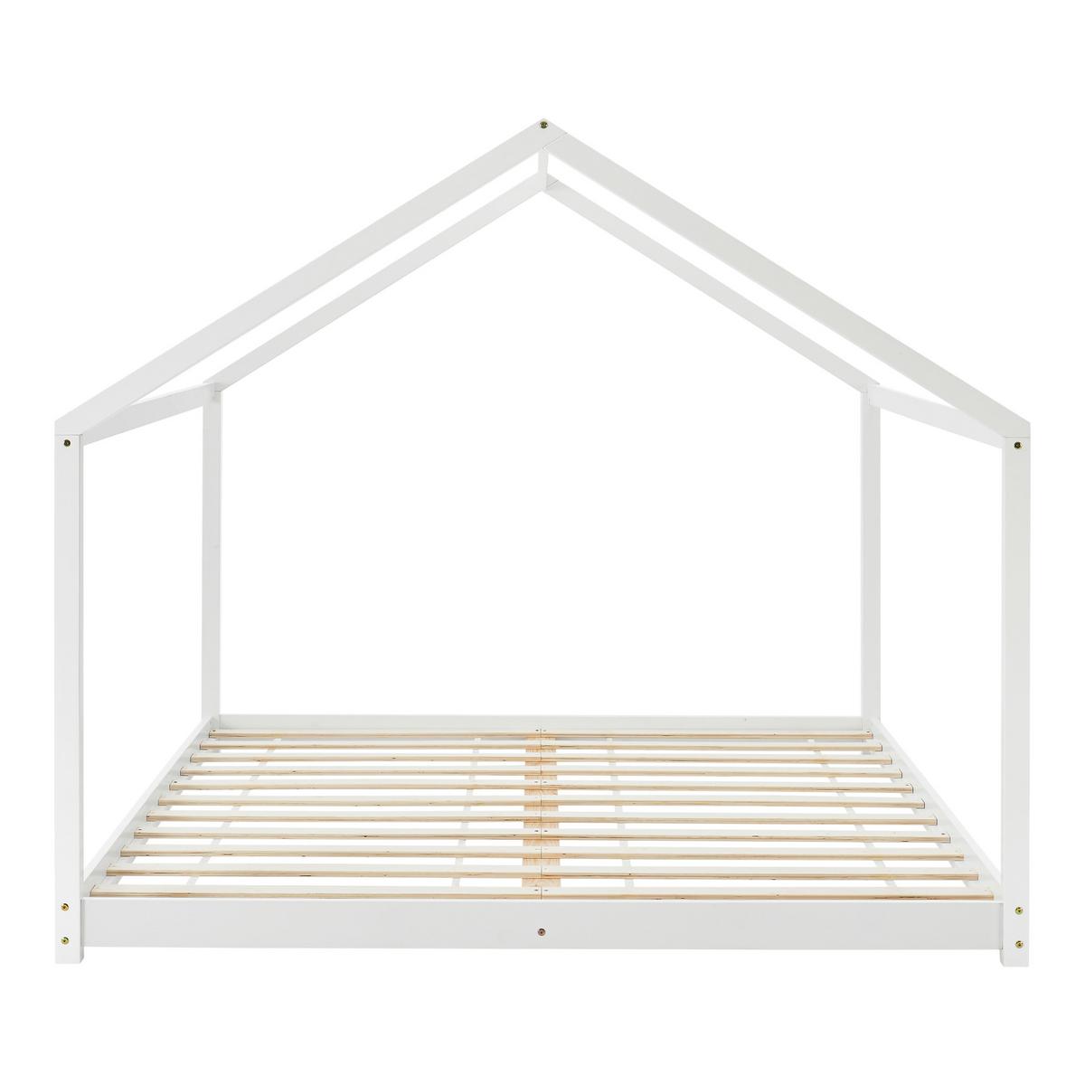 HAUSBETT Cerro - Weiß, Holz (160/200cm) - [en.casa]