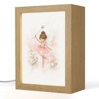 NACHTTISCHLAMPE Ballerina - Fee - Blumen - Rosa 15x20 cm - Rosa, Holzwerkstoff (8/15/20cm) - OnlyWow