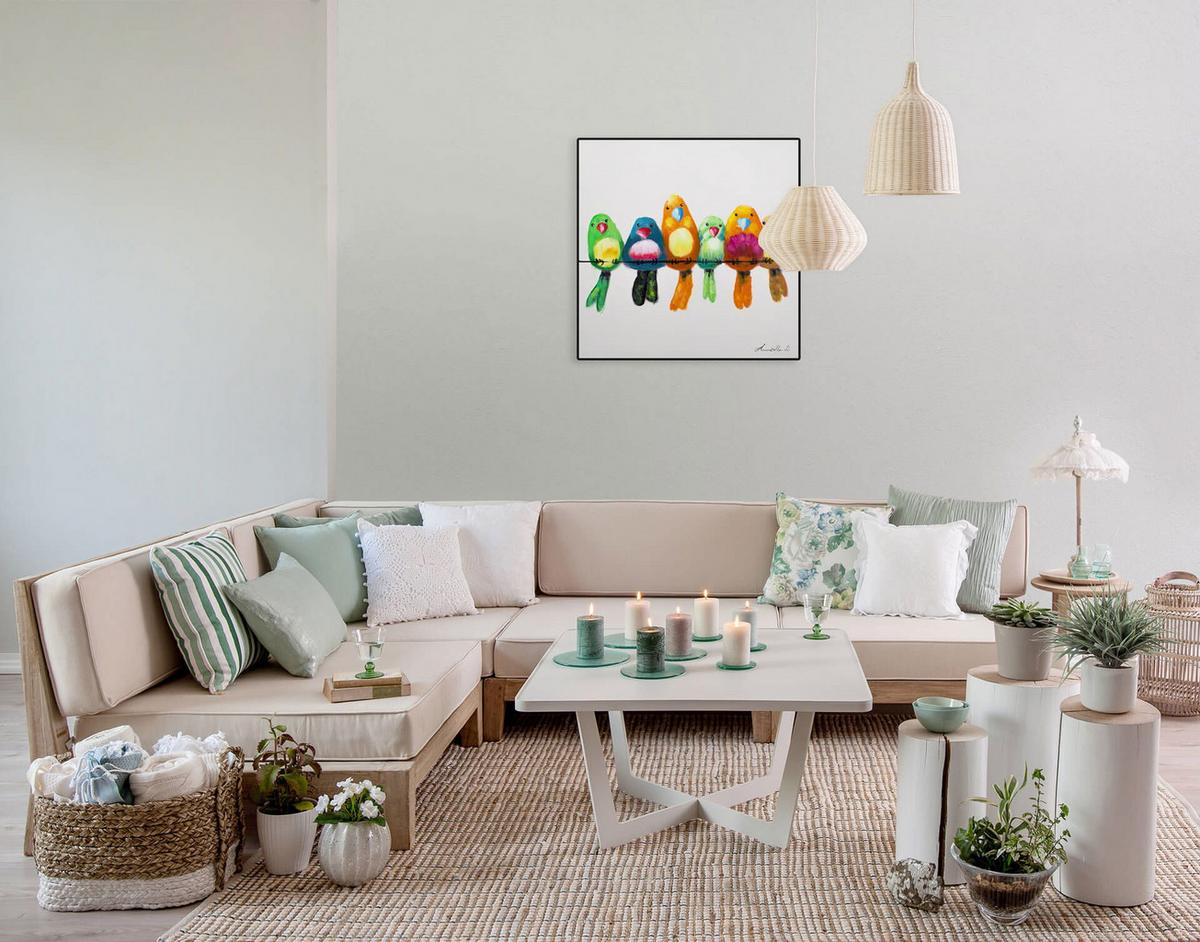 ÖLGEMÄLDE 60/60 cm - Beige, Holz/Textil (60/60cm) - KUNSTLOFT