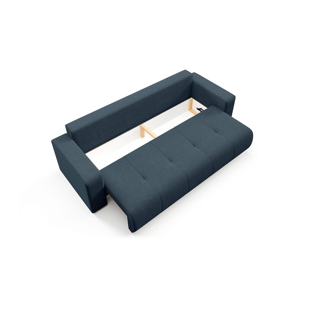 SOFA Giulia 3 Sitzplätze Blau - Blau, Holz (244/82/102cm) - Petits-meubles