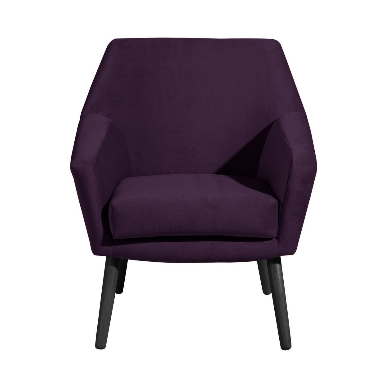 SESSEL Kachka Bezug Samtvelour Buche schwarz / purple - Lila/Buche Kolonial, Kunststoff (71/81/67cm) - 58aufmkessel
