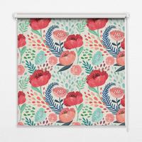 INNENROLLO - Fensterrollo - Rollo - 120x140 cm - Mohn - Rot, Kunststoff (120/140/0.5cm) - TULUP