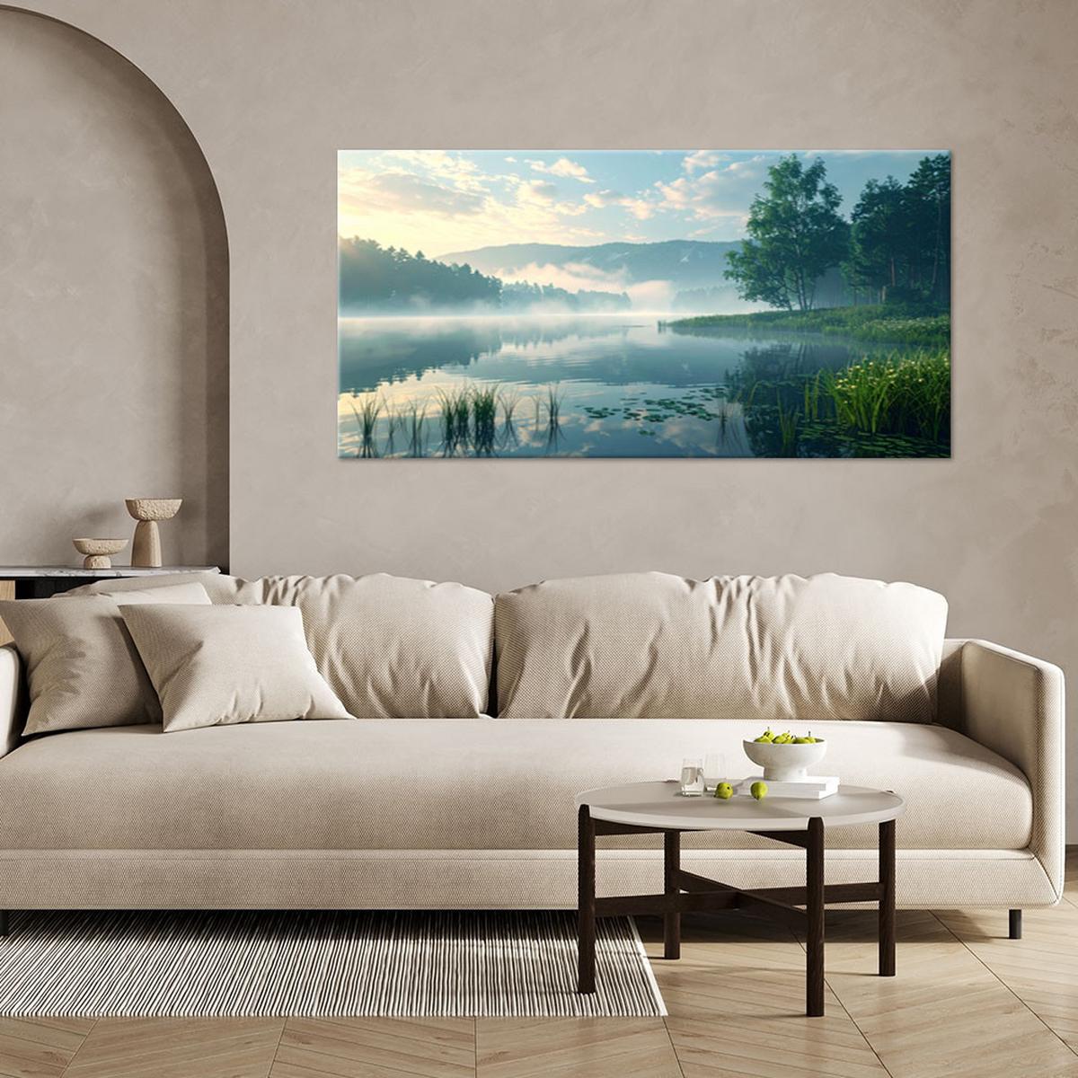 LEINWANDBILD Landschaften 120x60cm - Blau, Textil (120/60cm) - Feeby