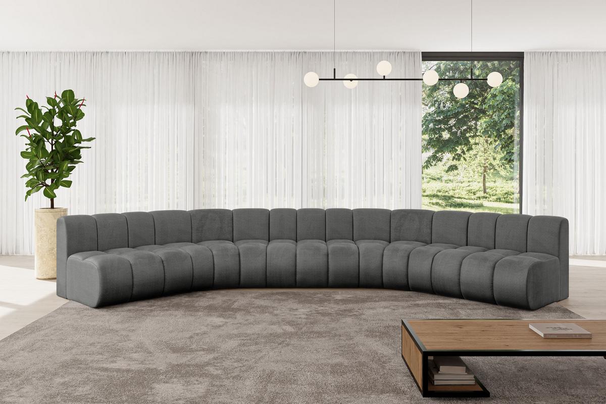 WOHNLANDSCHAFT modulares Sofa Montra-U1 - 490x174x70 cm Dunkelgrau - Dunkelgrau, Holzwerkstoff/Textil (490/70/174cm) - ALTDECOR