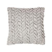 SAMTKISSEN Grace grau 45/45 cm plissiert in Flechtoptik - Grau, Textil (45/45cm) - Homescapes