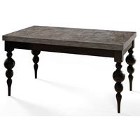 RECHTECKIGER Esszimmertisch LENA, ausziehbarer Tisch, Größe: 200-300X100X78,5 cm, Wohnzimmertisch Farbe: Dunkelgrau, mit Tischbeinen in Farbe Schwarz - Dunkelgrau/Schwarz, Holzwerkstoff (200/80/79cm) - Alpi-Möbel