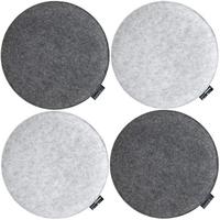 STUHLKISSEN, Ø 35 cm, 4er Set, aus Filz, Grau - Grau, Kunststoff (35/35/3cm) - Dunedesign