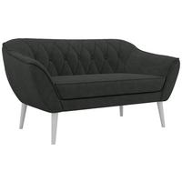 2-SITZER-SOFA PIRS - Dunkelgrau Stukture - Weiße Beine - Dunkelgrau/Graphitfarben, Holzwerkstoff/Textil (140/75/74cm) - MKS