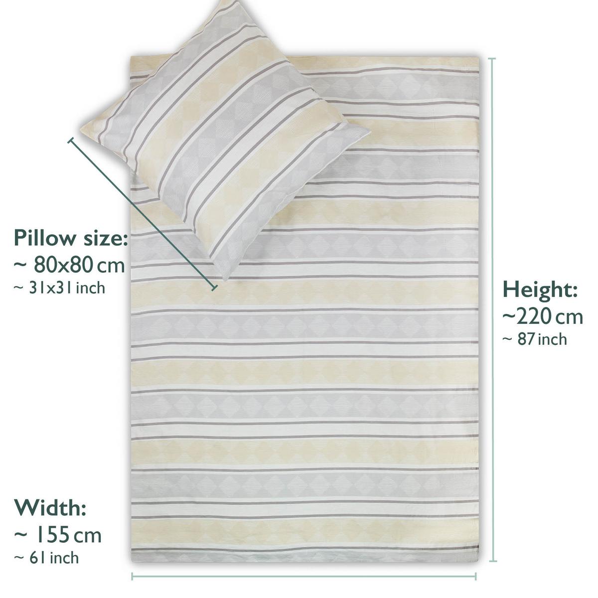 BETTWÄSCHE Viola Biber 155x220cm Beige 4tlg - Beige, Textil (155/220cm)
