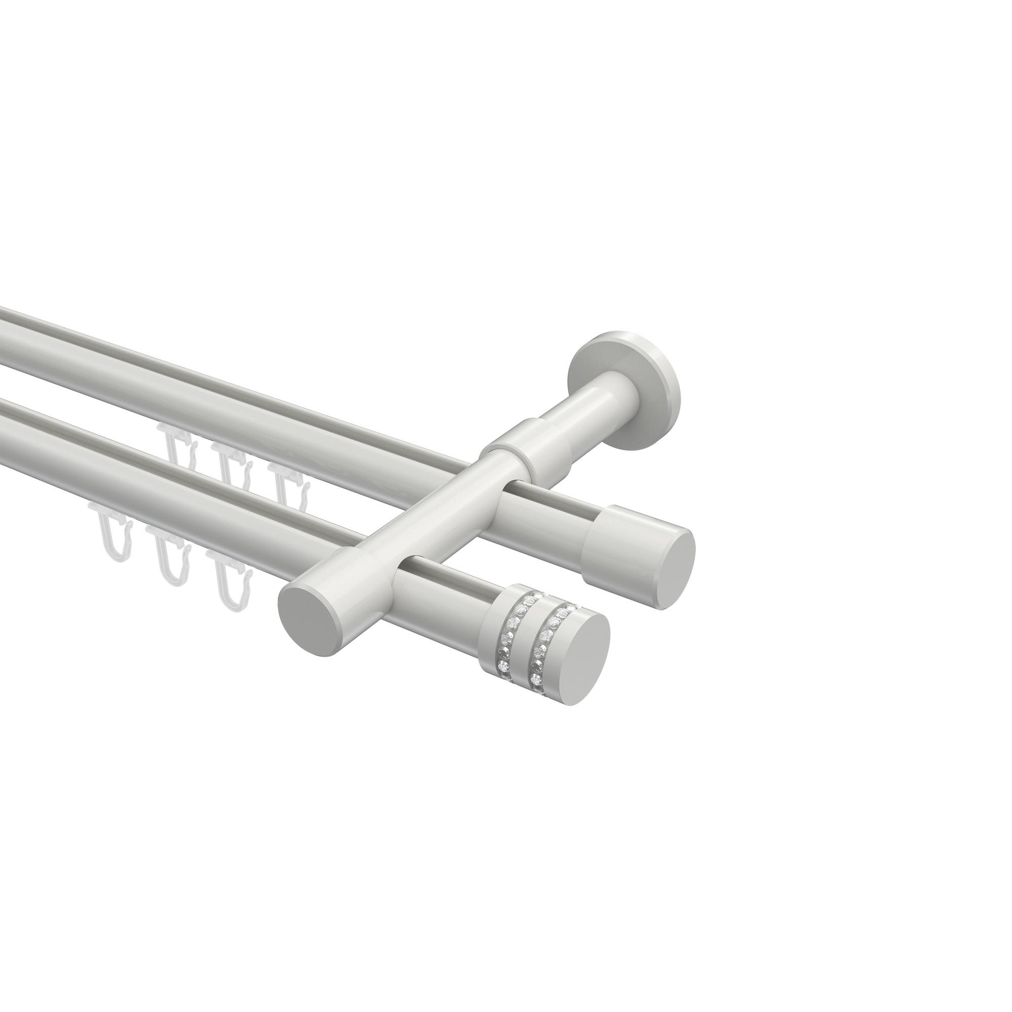 GARDINENSTANGE INNENLAUF Prestige Estana 280 cm (geteilt in 2 x 140 cm), 2-läufig, 20 mm Ø Weiß - Weiß, Metall (280cm) - INTERDECO