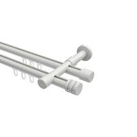 GARDINENSTANGE INNENLAUF Prestige Estana 360 cm (geteilt in 2 x 180 cm), 2-läufig, 20 mm Ø Weiß - Weiß, Metall (360cm) - INTERDECO