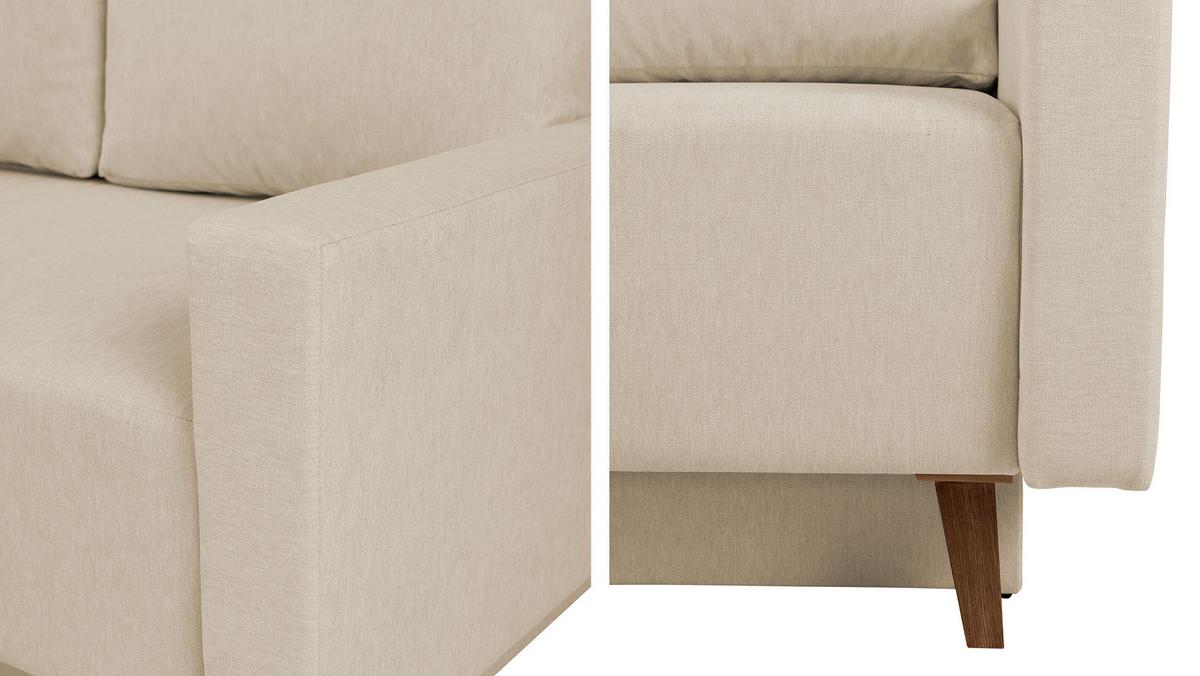 ECKSCHLAFSOFA Oviedo - Schwarz, Holz/Kunststoff (225/140cm) - MIRJAN24