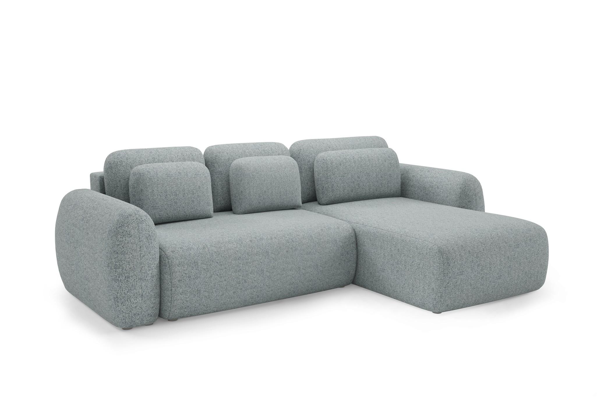 ECKSOFA Gaston Mit Schlaffunktion - Dunkelgrau, Holzwerkstoff/Textil (304/190cm) - Fun Möbel