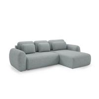 ECKSOFA Gaston Mit Schlaffunktion - Dunkelgrau, Holzwerkstoff/Textil (304/190cm) - Fun Möbel