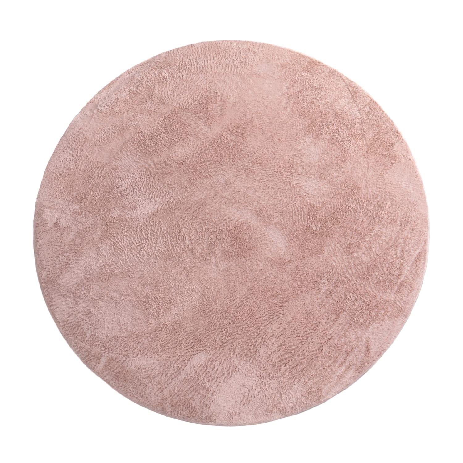 KURZFLORTEPPICH, einfarbig, aus Polyester, Rosa, Ø 80 cm - Rosa, Textil (80/80cm) - KADIMA DESIGN