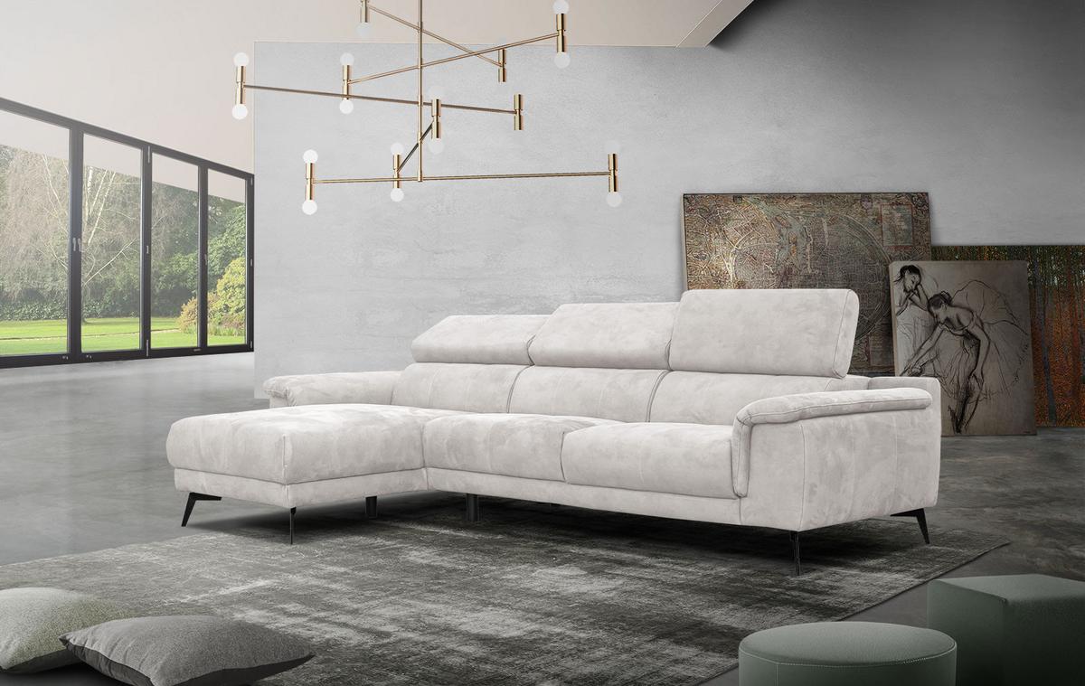 ECKSOFA FIERO 4-Sitzer, ecru - Ecru/Schwarz, Holzwerkstoff/Textil (158/269cm) - Wozimo