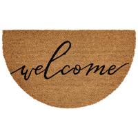 FUSSMATTE Naturfarben 45/75 cm Schriftzug Kokosfasern Ambuklao - Naturfarben, Textil (45/75cm) - Beliani