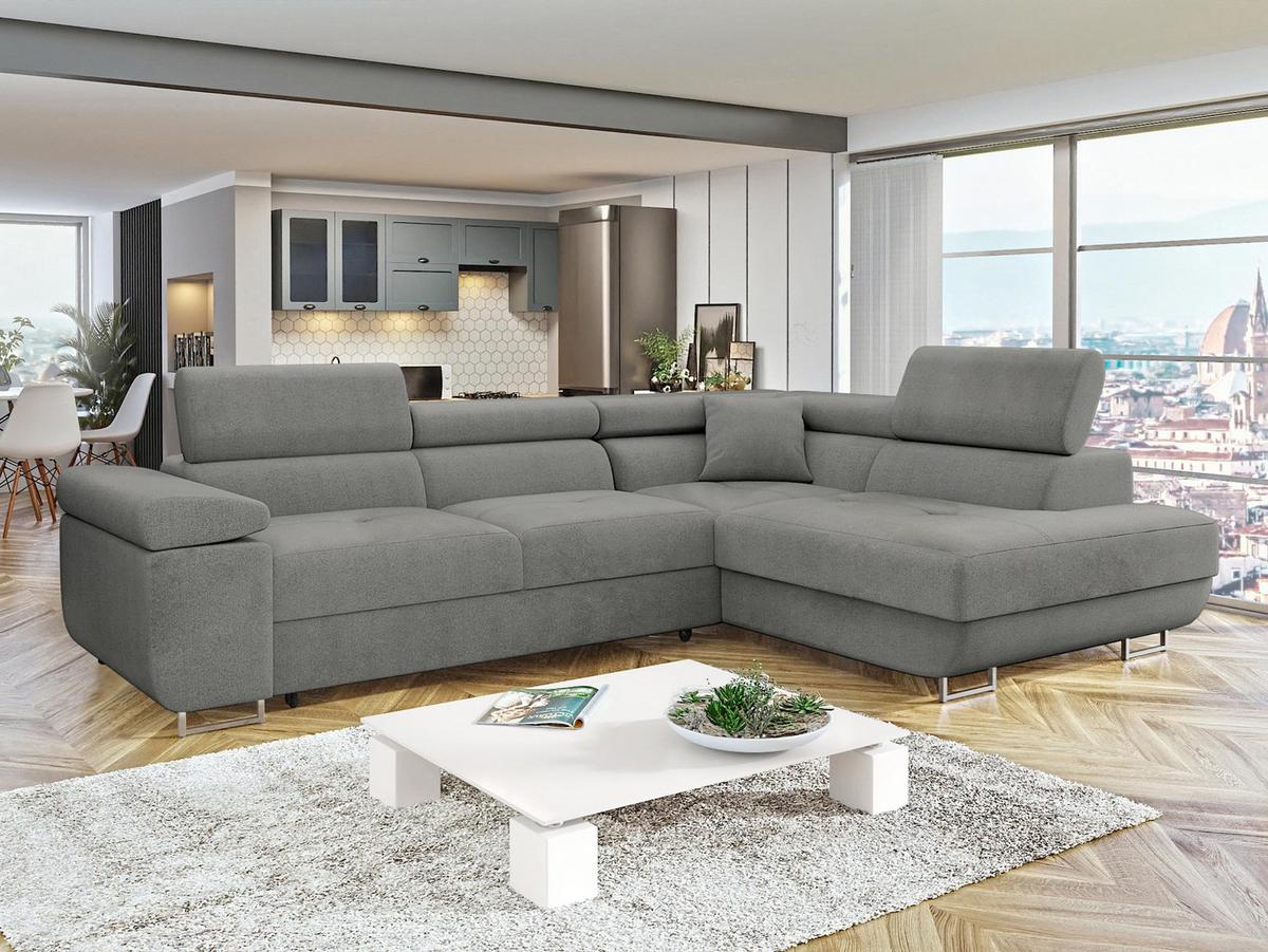 ECKSOFA Torezio, Seite: Rechts - Dunkelgrau, Holz/Textil (274/203cm) - MIRJAN24