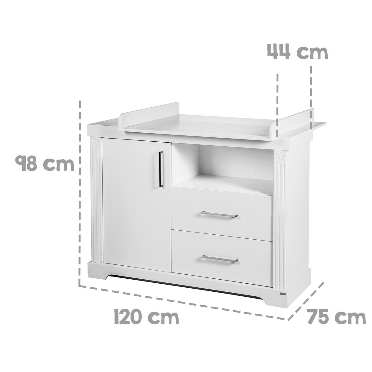 BABYZIMMER-SET Maxi 3-teilig - Weiß, Holzwerkstoff (78/83/143cm) - Roba