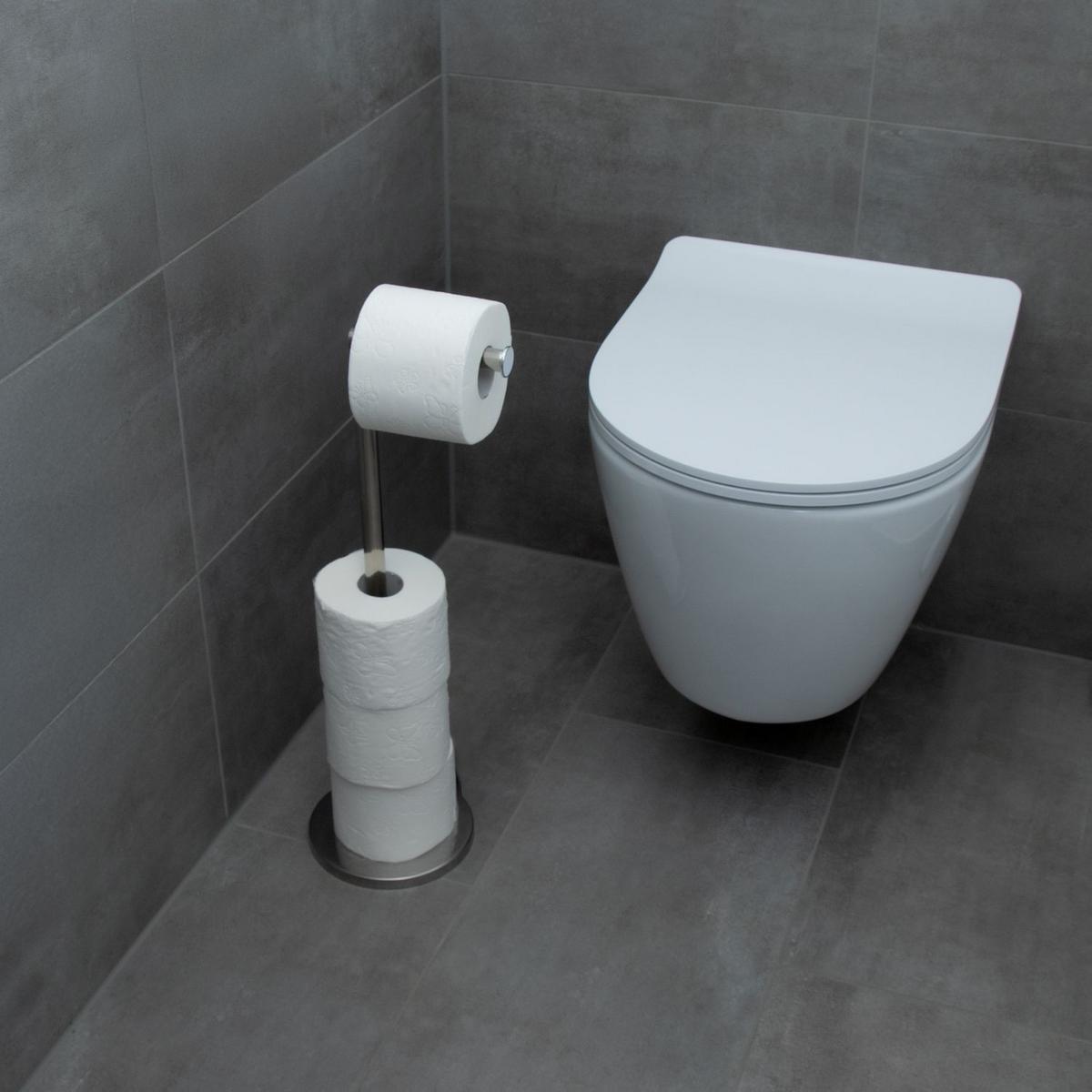 TOILETTENPAPIERHALTER - Silberfarben, Metall (16.7/55/16.7cm) - Intirilife