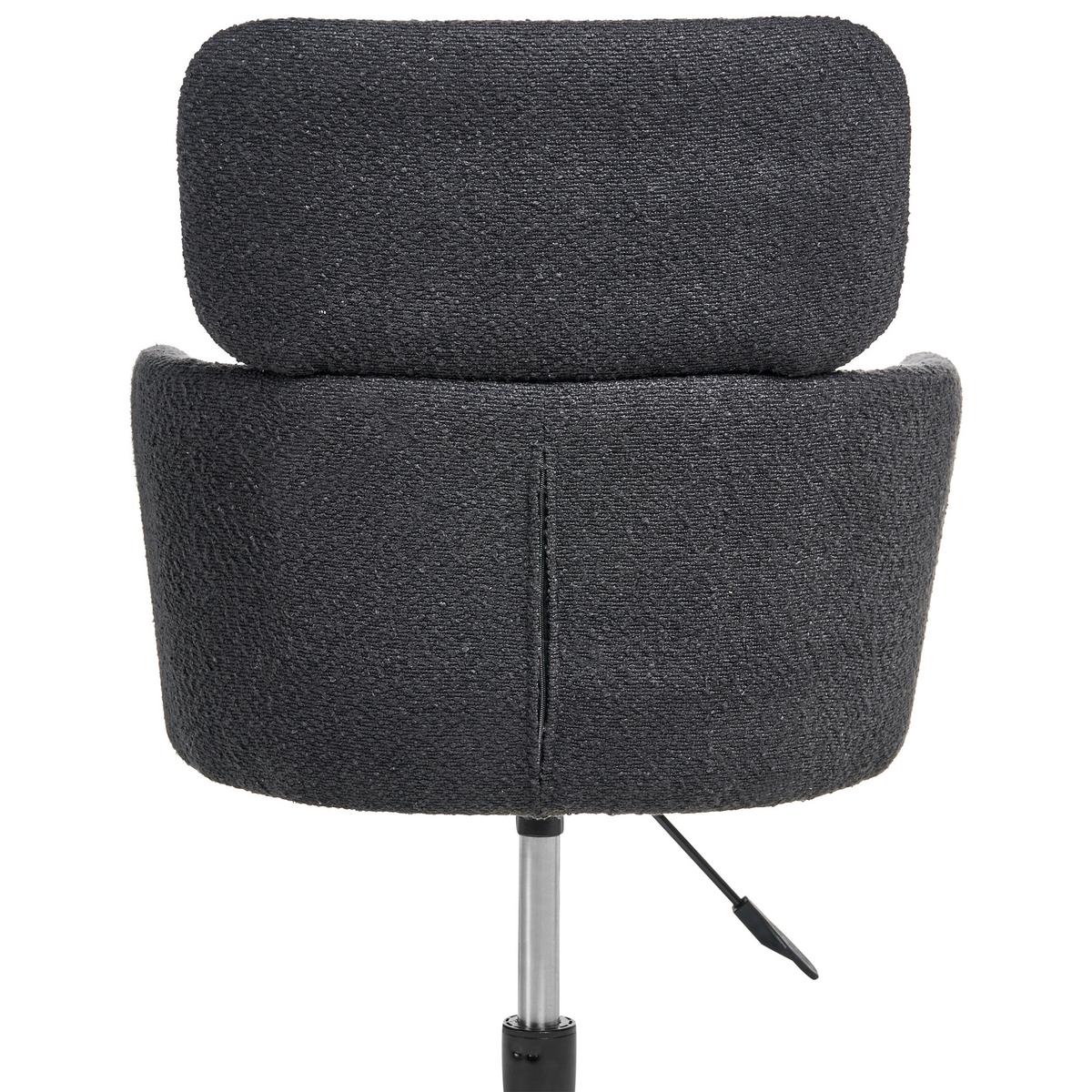 SCHREIBTISCHSTUHL Bouclé Schwarz Alena - Schwarz, Textil (60/84/60cm) - Beliani