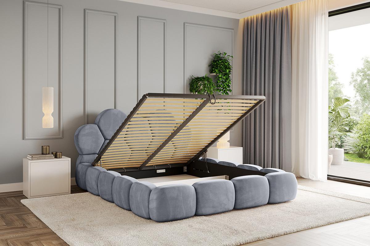 POLSTERBETT mit Bettkasten und Lattenrost, Boxbett ohne Matratze - LANA 180x200 Grau - Grau, Holzwerkstoff/Textil (180/200cm) - ALTDECOR