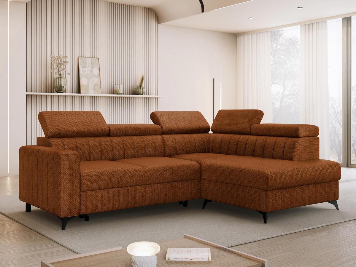 ECKSOFA Milano 2RRLXP, Seite: Rechts 2R+R+LXP - Bronzefarben, Holz/Textil (249/195cm) - MIRJAN24