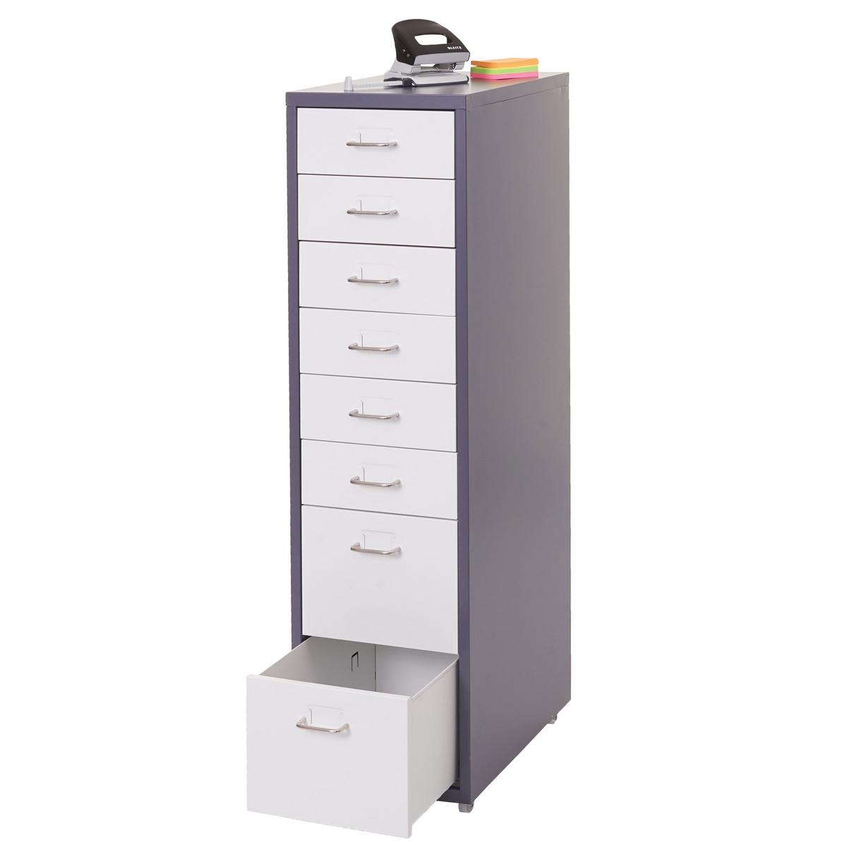ROLLCONTAINER Anthrazit, Weiß - Anthrazit/Weiß, Metall (28/110/41cm) - MCW
