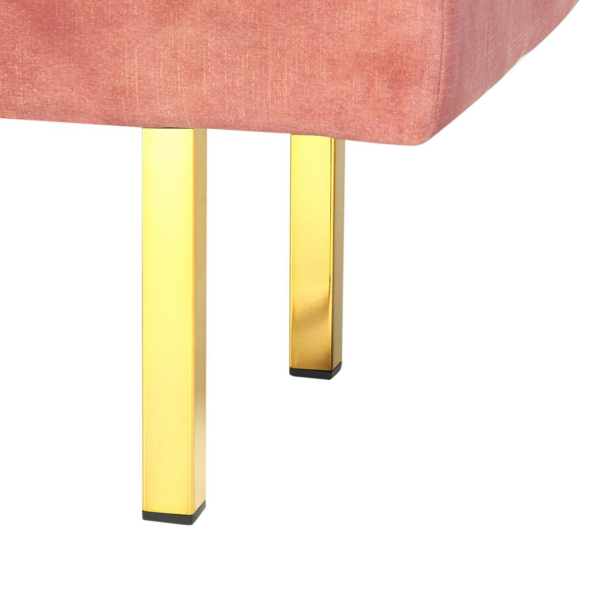 POLSTERBANK Samtstoff Rosa Roseville - Pink, Textil (117/44/40cm) - Beliani