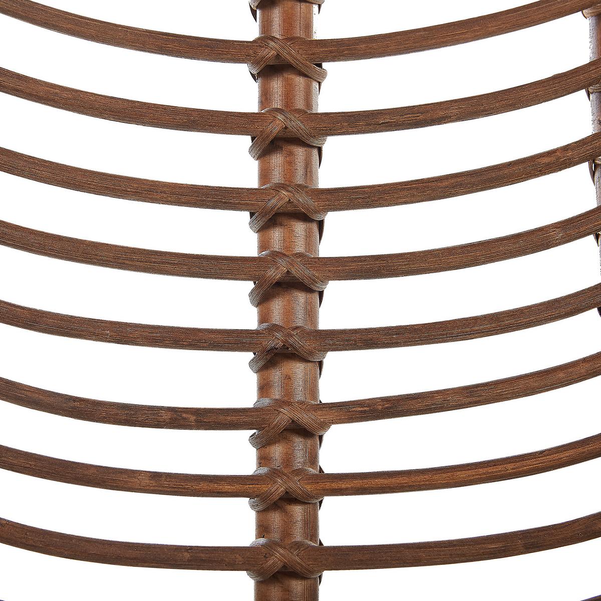 RATTANSTUHL Rattan Braun Canora - Braun, Naturmaterialien/Metall (64/89/51cm) - Beliani